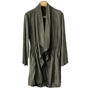 🧥SM•MAX JEANS•DARK GREY OPEN / FLOWY LIGHTWEIGHT SUEDE LOOK TENCEL JACKET🧥